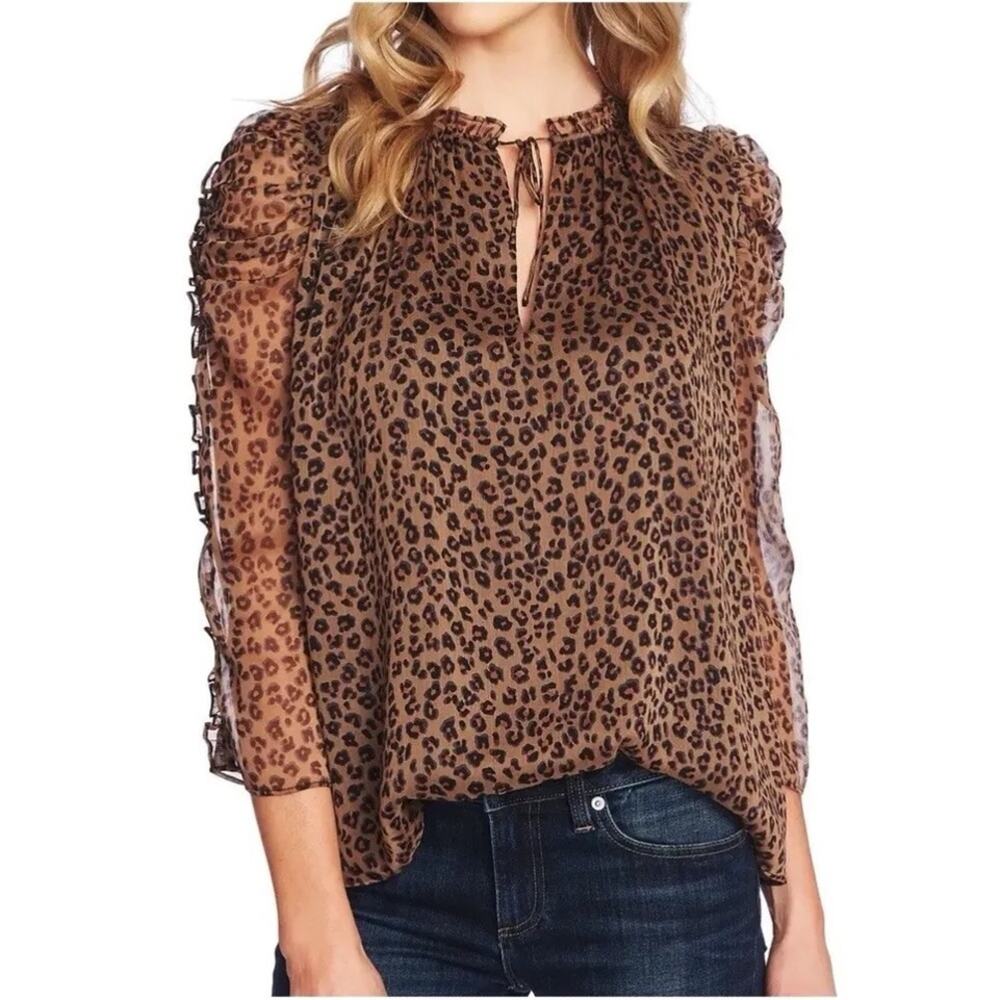 NWT Cece cheetah print blouse MSRP $89